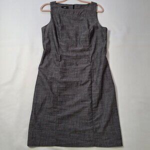 AGB Womens Sheath Dress Size 12 Gray Woven Princess Seams Back Zip